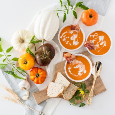 Pumpkin, Tomato and Bacon Soup