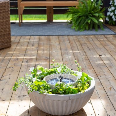 How to make a water feature with a solar powered pump